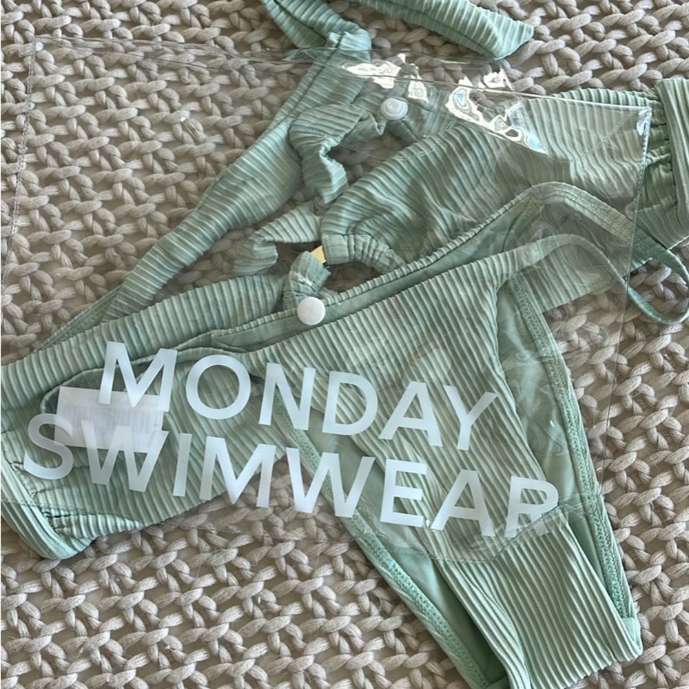 Monday Swimwear Mint Ribbed Bikini - Picture 2 of 5